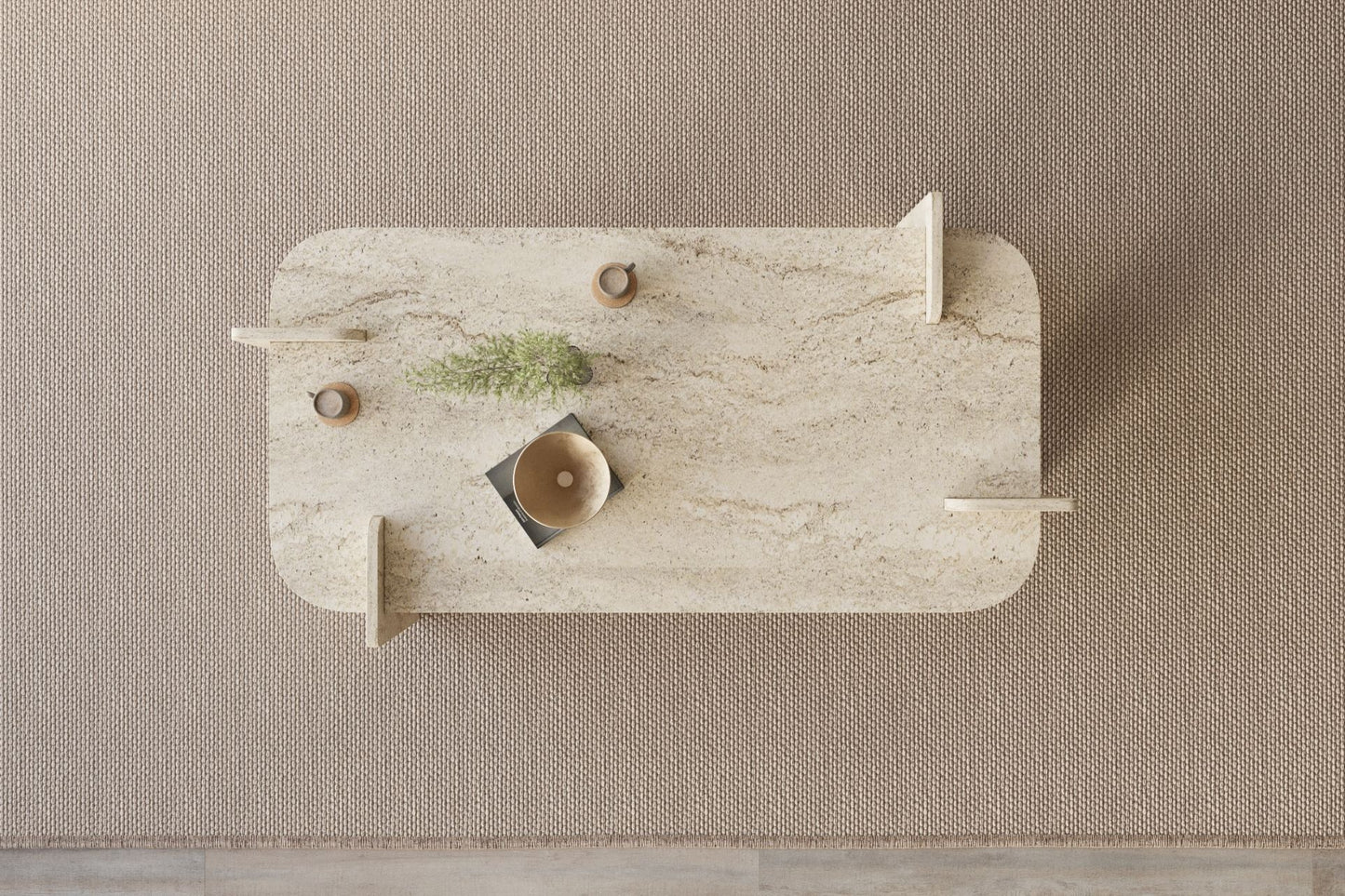 Τραπεζάκι Σαλονιού Travertine 120 x 60 x 35 εκ GR116SAM1513