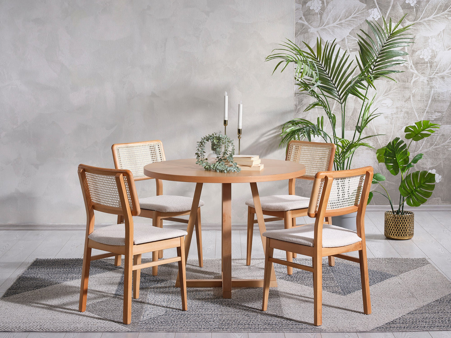 Τραπέζι Κουζίνας Τραπεζαρίας Εκδηλώσεων Στρόγγυλο 100 εκ Ροτόντα Οξυά 117FRF1407