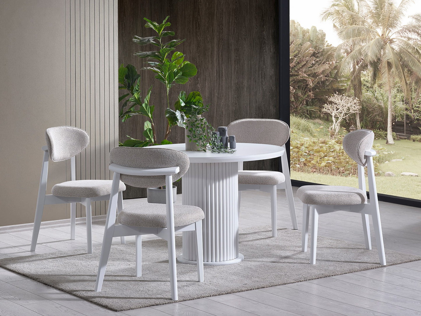 Τραπέζι Κουζίνας Τραπεζαρίας Εκδηλώσεων Στρόγγυλο 100 εκ Ροτόντα Λευκό 117FRF1408