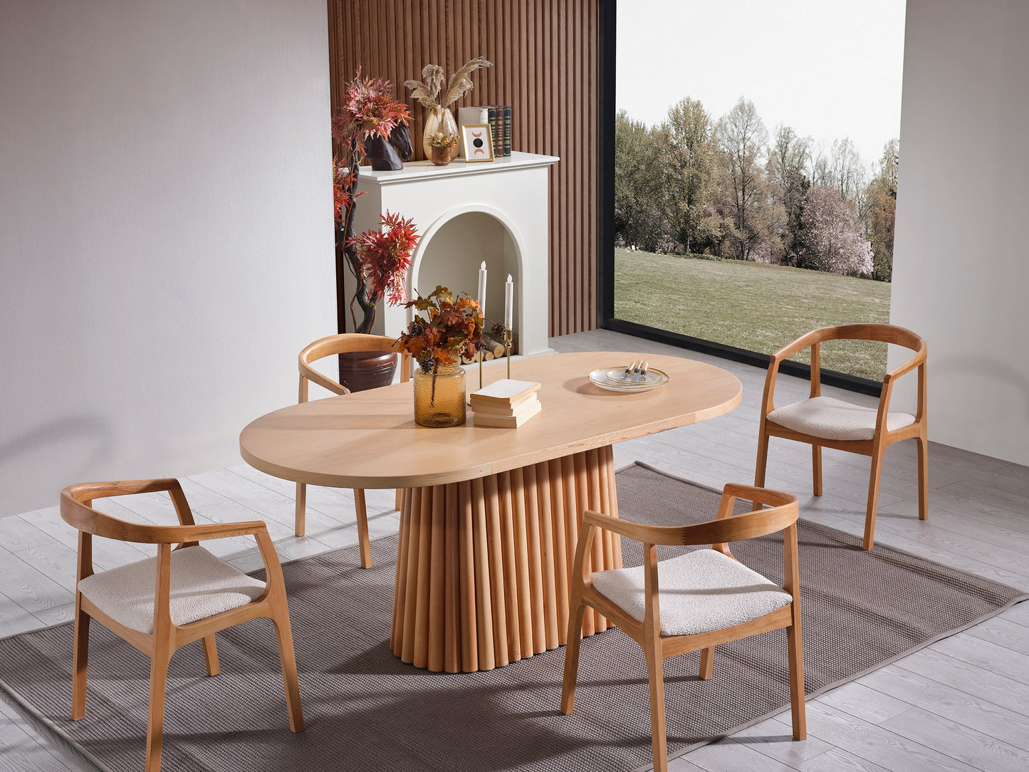 Τραπέζι Κουζίνας Τραπεζαρίας 170x90 με 4 Καρέκλες Σετ 117FRF1502