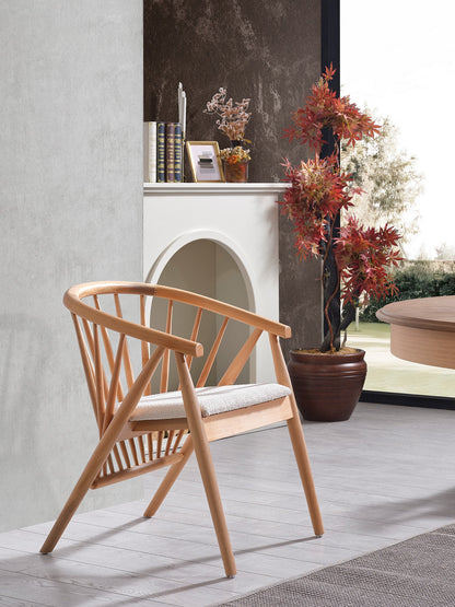 Τραπέζι Κουζίνας Τραπεζαρίας Στρόγγυλο 118 εκ Επεκτεινόμενο 158 εκ με 4 Καρέκλες Σετ 117FRF1503