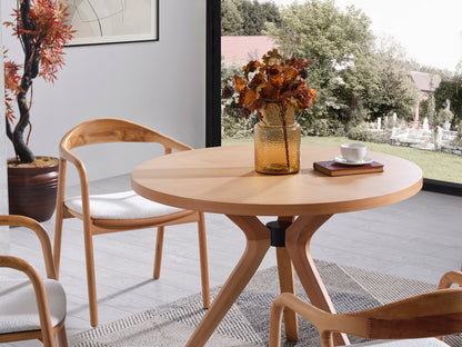 Τραπέζι Κουζίνας Τραπεζαρίας Ροτόντα 100 εκ διάμετρο με 4 Καρέκλες Μπουκλέ Σετ 117FRF1504