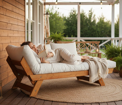 Ξύλινος Καναπές Κήπου Διθέσιος