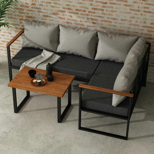 Γωνιακό Σαλόνι Κήπου με Τραπεζάκι