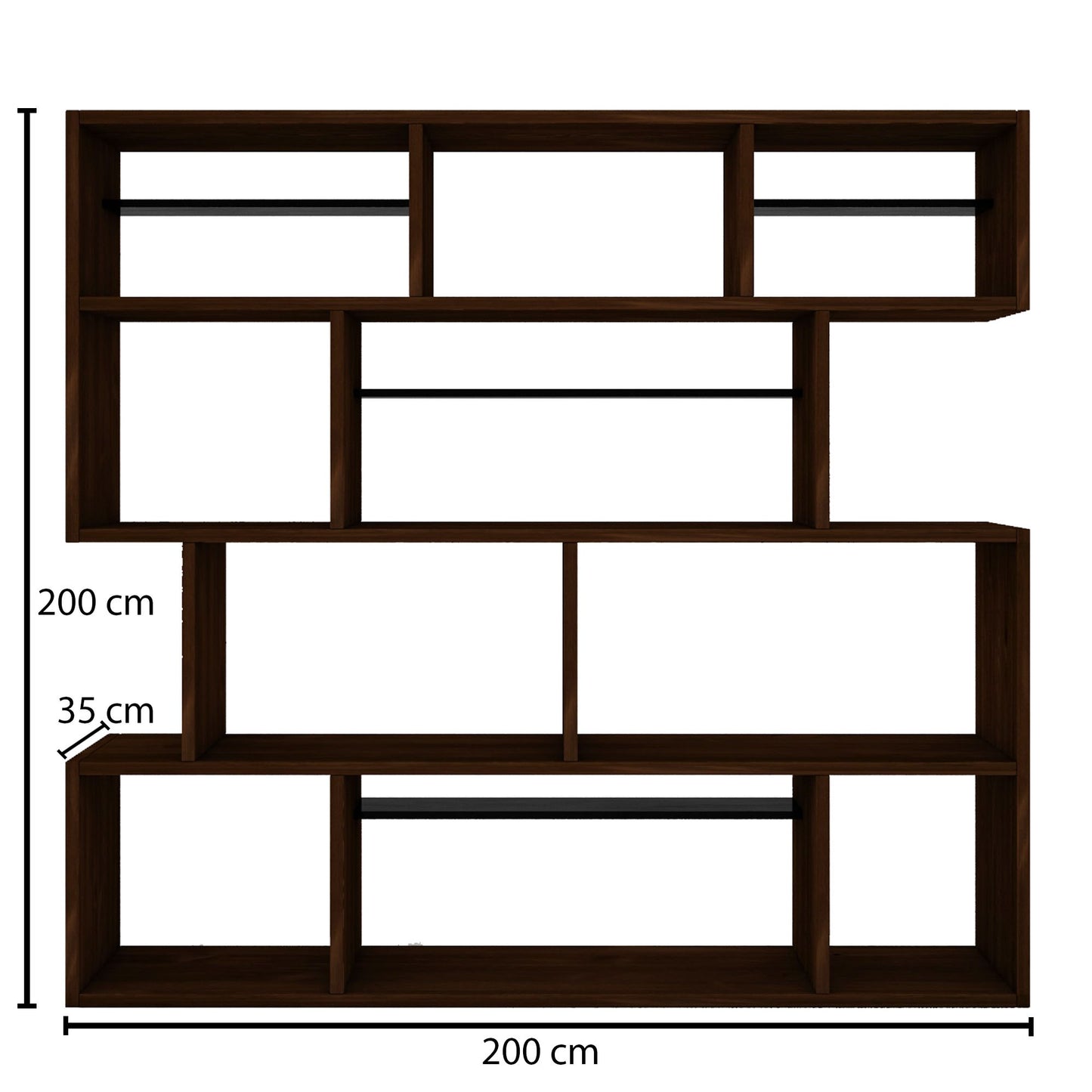 Βιβλιοθήκη 200 × 30 × 200 εκ. Καρυδί GR120PLT1264
