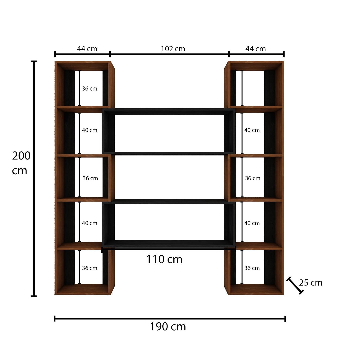 Βιβλιοθήκη 114 × 25 × 200 εκ. Teak GR120PLT1269
