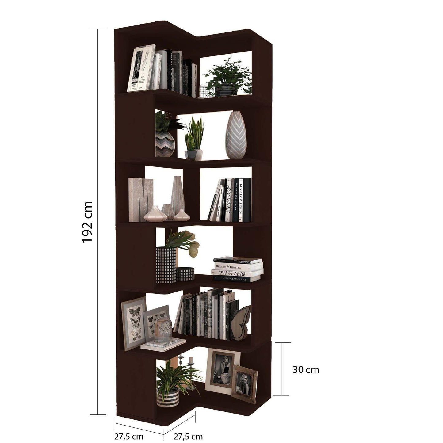 Βιβλιοθήκη 55 × 27 × 192 εκ. Καρυδί GR120PLT1501