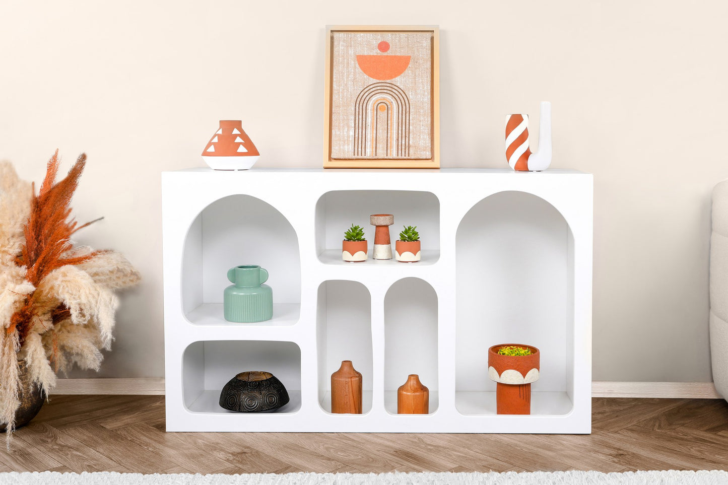 Κονσόλα Εισόδου Υπνοδωματίου 120x74x37 εκ Μπουφές Ραφιέρα Νησιώτικο Στυλ σε 2 Χρωματισμούς 125GLN1220