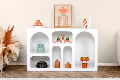 Κονσόλα Εισόδου Υπνοδωματίου 120x74x37 εκ Μπουφές Ραφιέρα Νησιώτικο Στυλ σε 2 Χρωματισμούς 125GLN1220