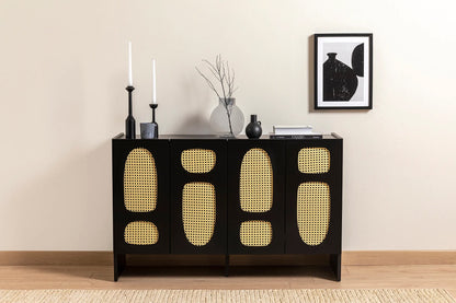 Κονσόλα Εισόδου Μπουφές Ντουλάπι Boho Μαύρο 120x40x80 εκ 141HWR1117