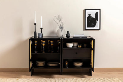 Κονσόλα Εισόδου Μπουφές Ντουλάπι Boho Μαύρο 120x40x80 εκ 141HWR1117