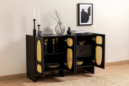 Κονσόλα Εισόδου Μπουφές Ντουλάπι Boho Μαύρο 120x40x80 εκ 141HWR1117