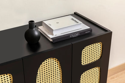 Κονσόλα Εισόδου Μπουφές Ντουλάπι Boho Μαύρο 120x40x80 εκ 141HWR1117