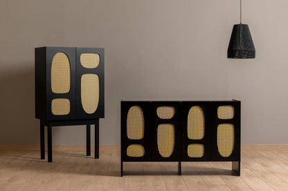 Κονσόλα Εισόδου Μπουφές Ντουλάπι Boho Μαύρο 120x40x80 εκ 141HWR1117