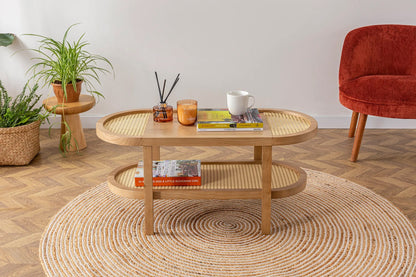 Τραπεζάκι Σαλονιού Καθιστικού Boho Φυσικό Χρώμα 141HWR1118