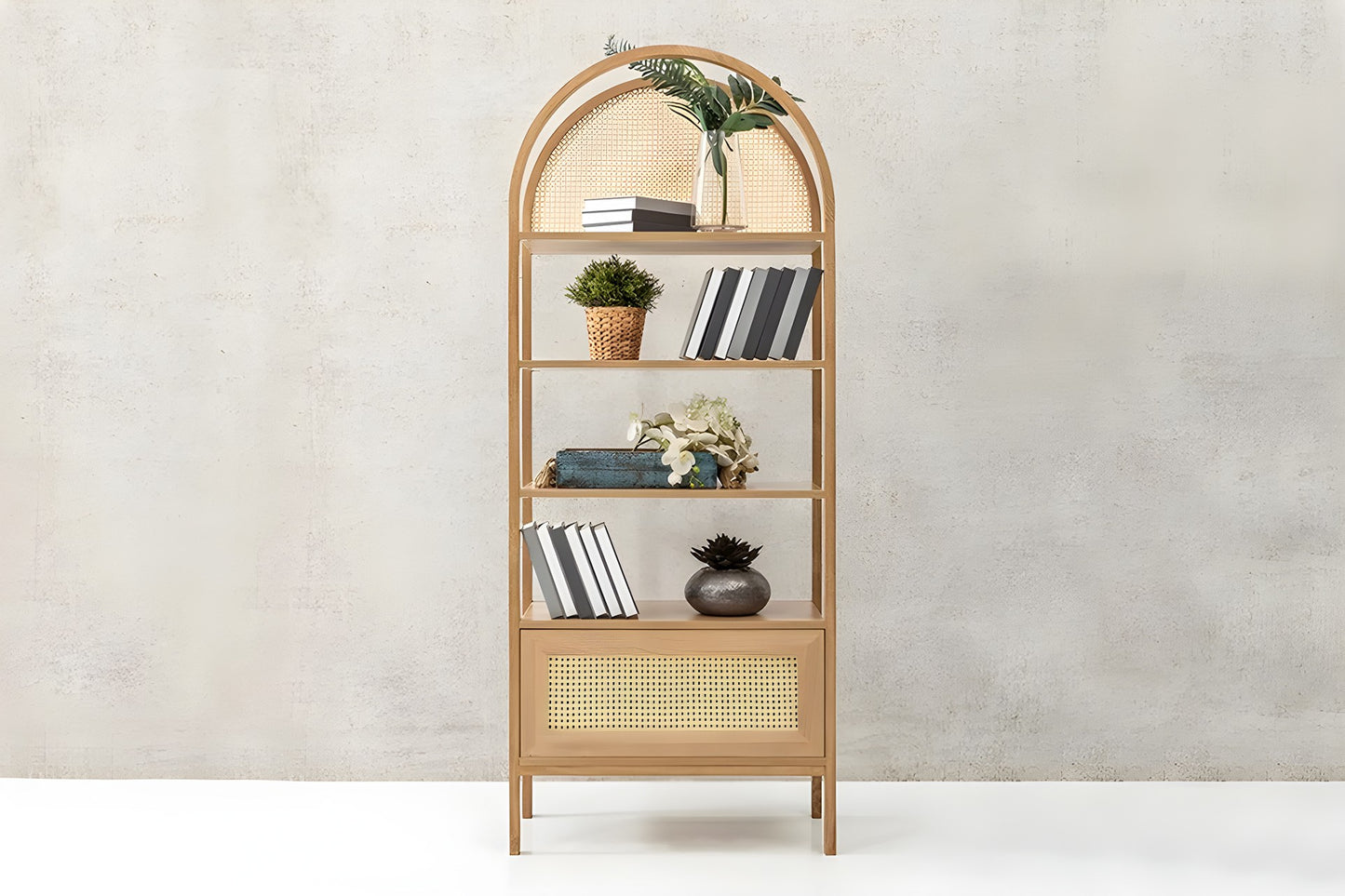 Ψηλό Boho Ράφι Βιβλιοθήκη για Σαλόνι Υπνοδωμάτιο Μπάνιο σε 2 Χρωματισμούς 141HWR1129