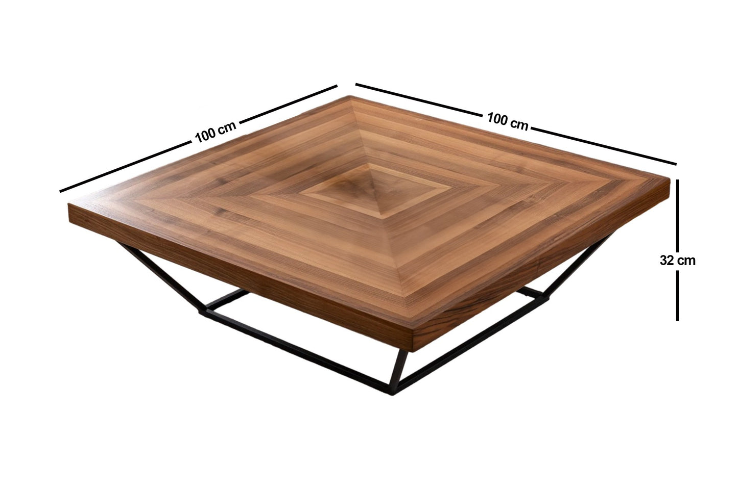 Τραπεζάκι Σαλονιού Καρυδί 100 x 100 x 32 εκ GR141HWR1131