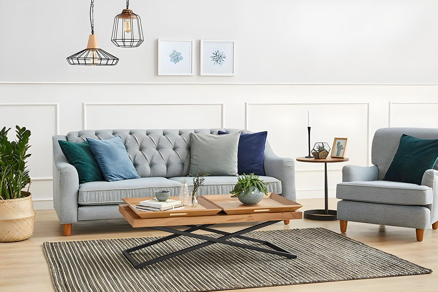 Μεγάλο Τραπεζάκι Σαλονιού Καθιστικού 120x60x42 εκ Χρώμα Καρυδιάς 141HWR1132