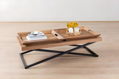 Μεγάλο Τραπεζάκι Σαλονιού Καθιστικού 120x60x42 εκ Χρώμα Καρυδιάς 141HWR1132