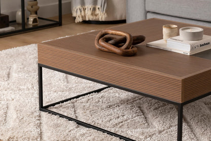 Τραπεζάκι Σαλονιού Τετράγωνο 90x90x37 εκ Μοντέρνο Χρώμα Καρυδιά 141HWR1147