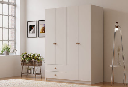Ντουλάπα 120x180x45 εκ Ματ Λευκό 167RAB1102