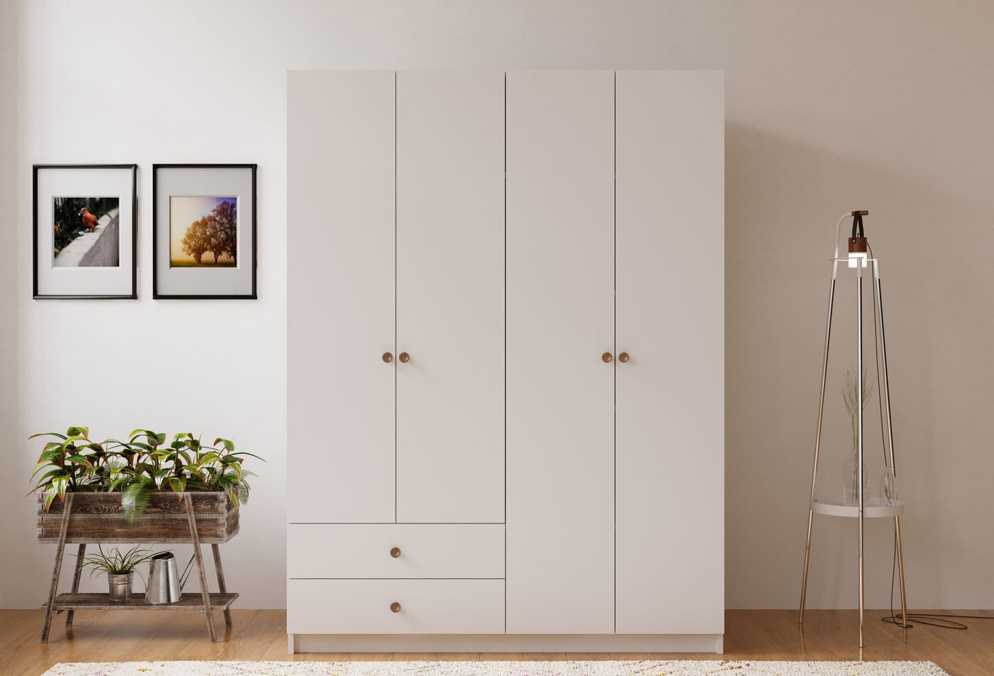 Ντουλάπα 120x180x45 εκ Ματ Λευκό 167RAB1102