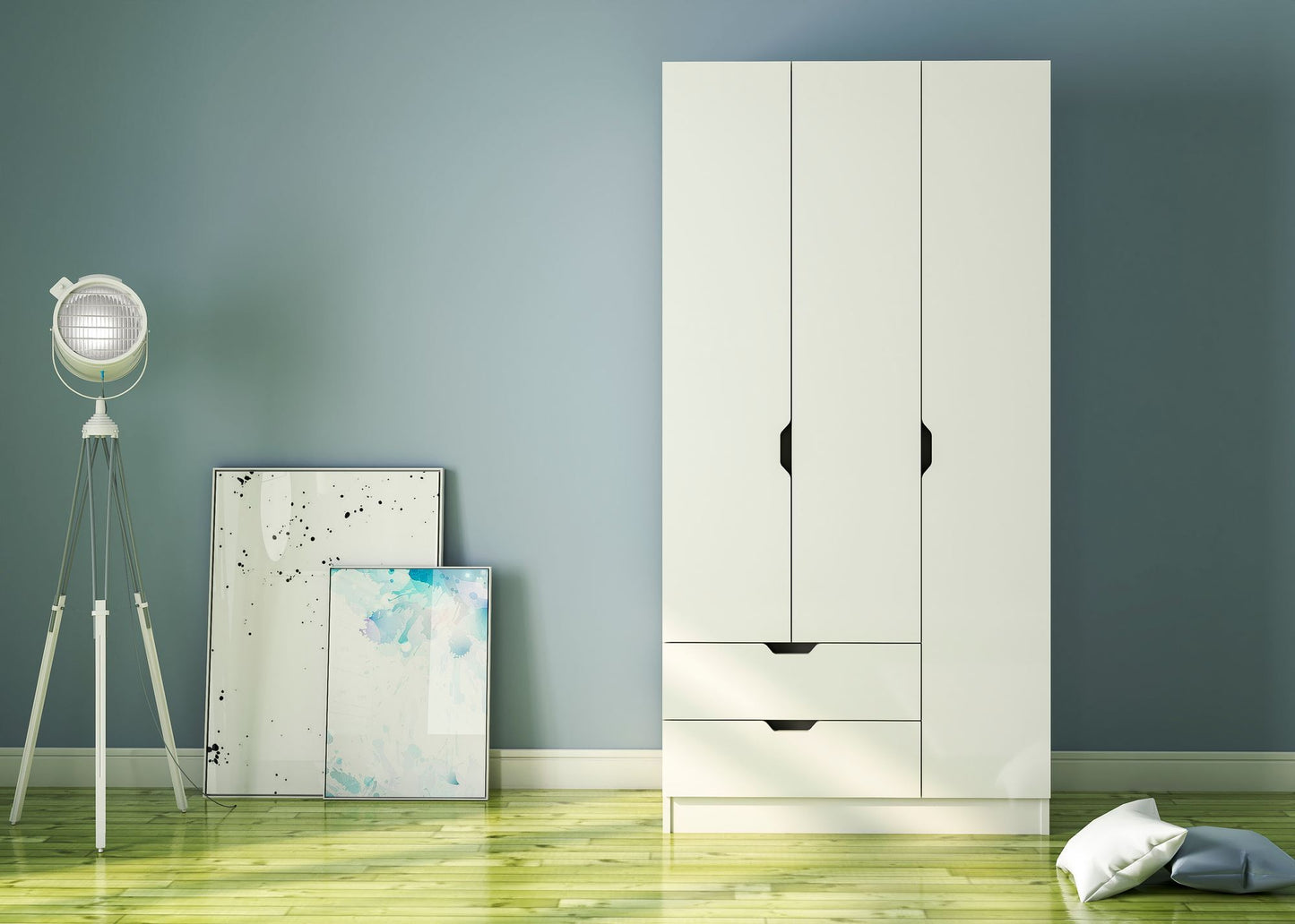 Ντουλάπα 90x180x45 εκ Ματ Λευκό 167RAB1103