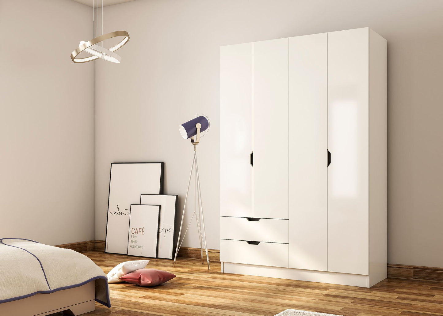 Ντουλάπα 120x180x45 εκ Ματ Λευκό 167RAB1104