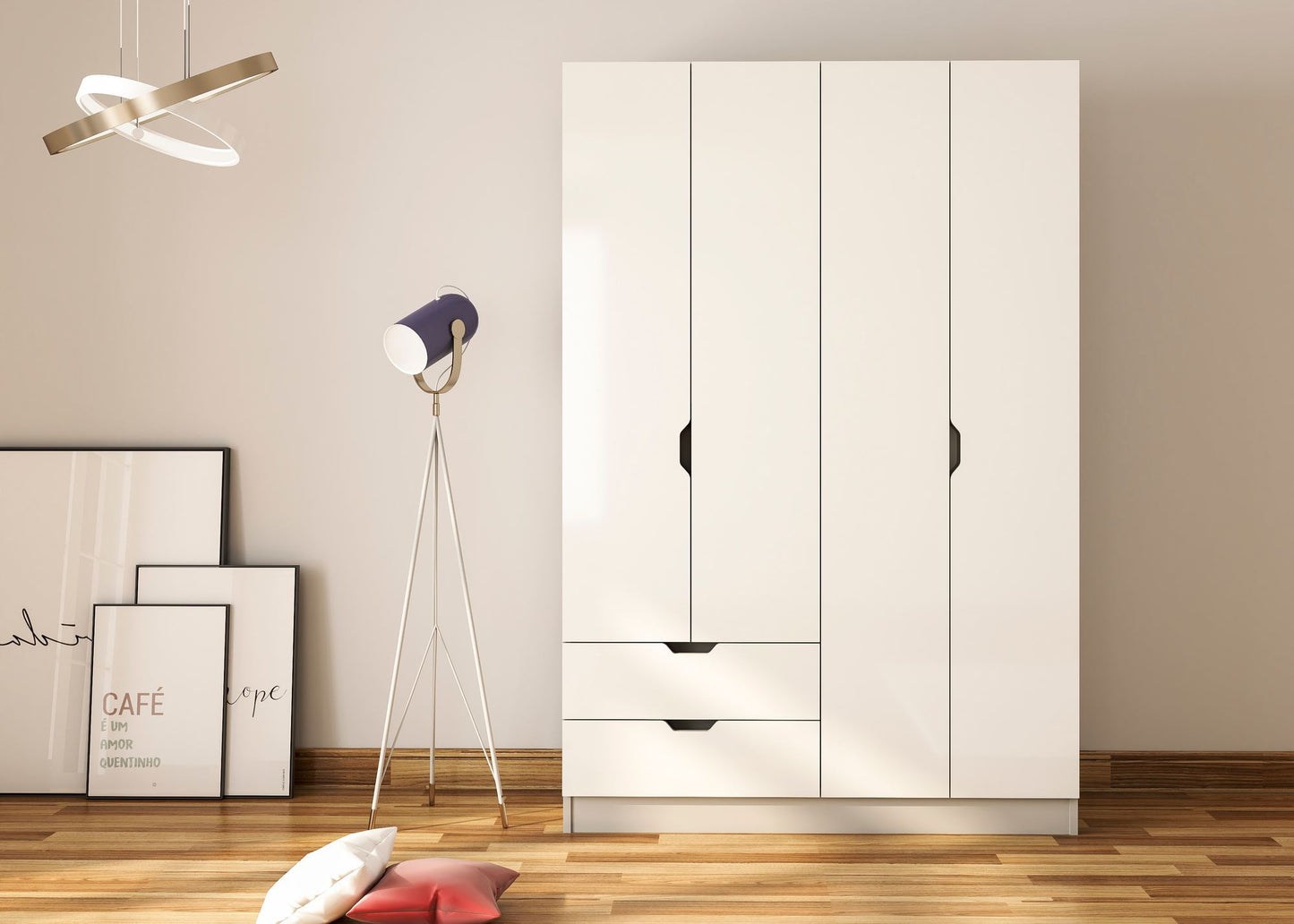 Ντουλάπα 120x180x45 εκ Ματ Λευκό 167RAB1104