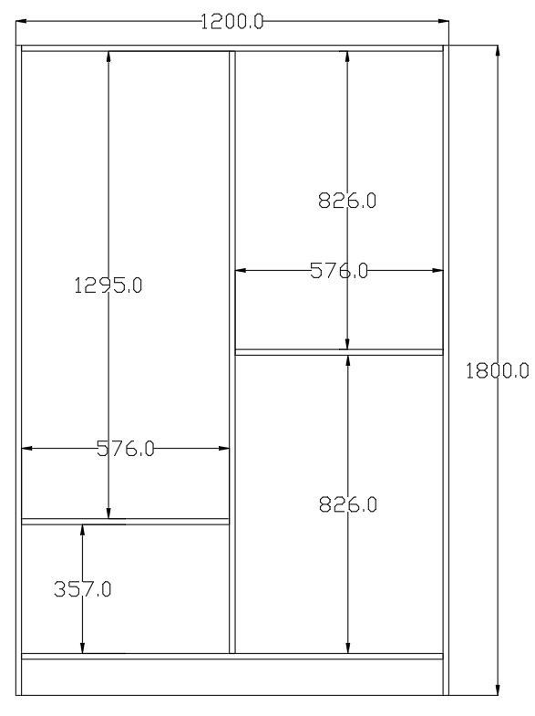Ντουλάπα 120x180x45 εκ Ματ Λευκό 167RAB1104