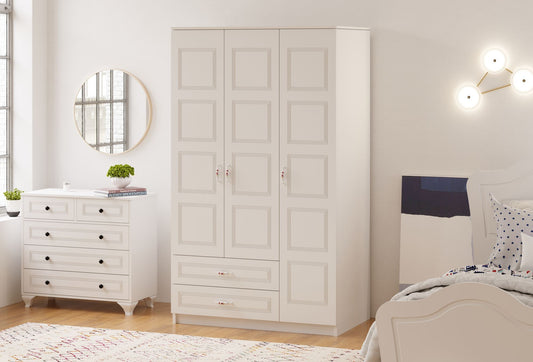 Ντουλάπα 105x180x52 εκ Ματ Λευκό 167RAB1106