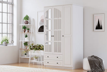 Ντουλάπα 105x210x52 εκ Ματ Λευκό 167RAB1108