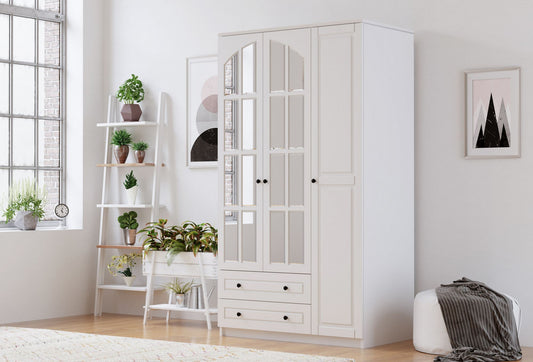 Ντουλάπα 105x210x52 εκ Ματ Λευκό 167RAB1108
