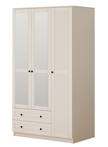 Ντουλάπα 105x210x52 εκ Ματ Λευκό 167RAB1110