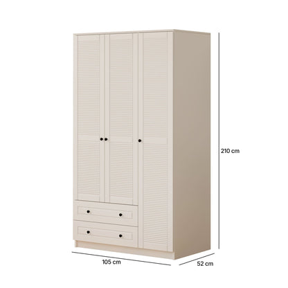 Ντουλάπα 105x210x52 εκ Ματ Λευκό 167RAB1113
