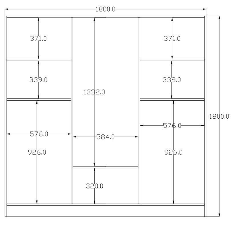 Ντουλάπα 180x180x45 εκ Ματ Λευκό 167RAB1114