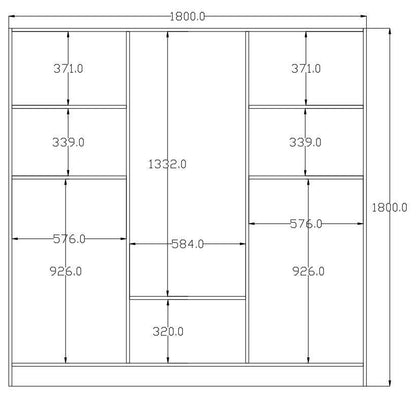 Ντουλάπα 180x180x45 εκ Ματ Λευκό 167RAB1114