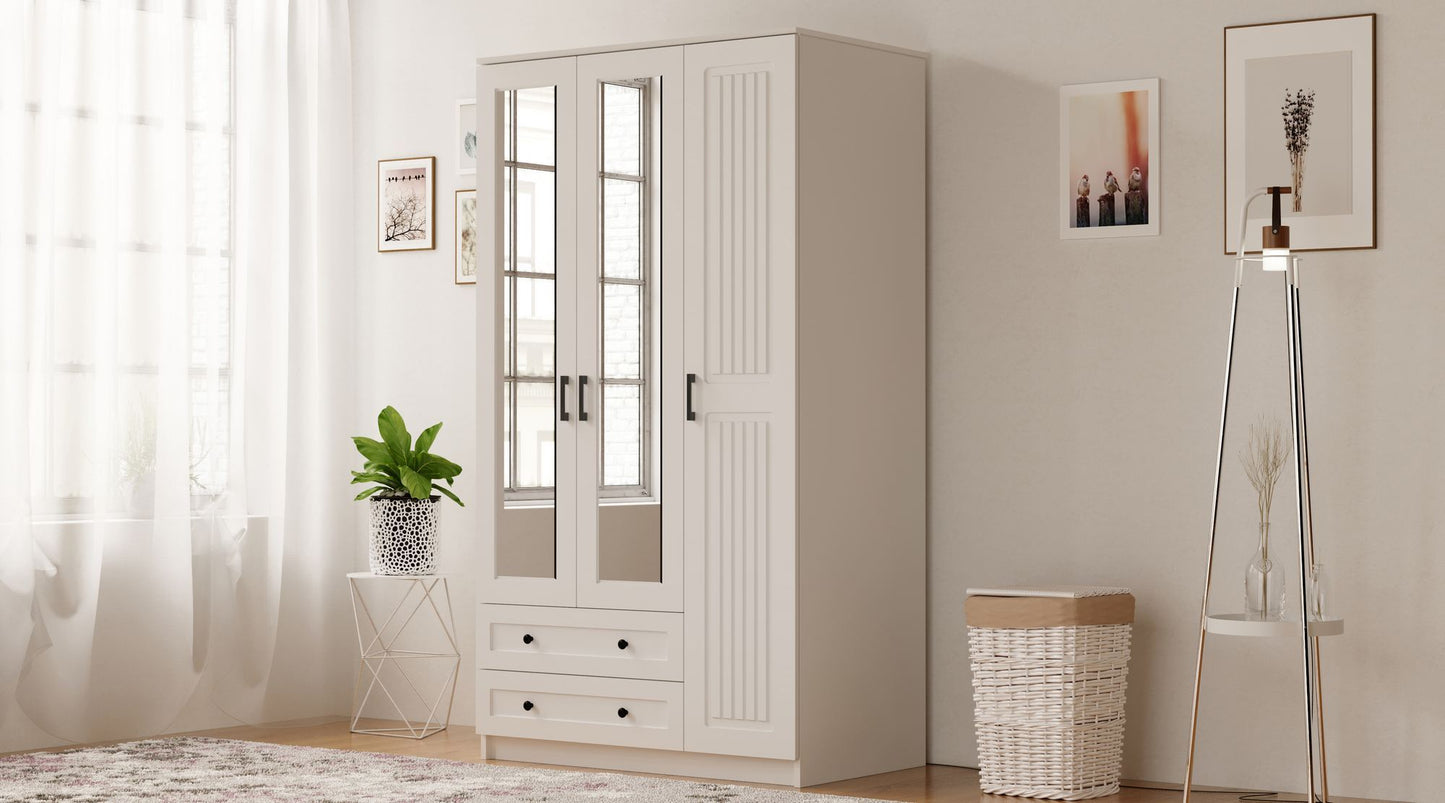 Ντουλάπα 105x184x52 εκ Ματ Λευκό 167RAB1115