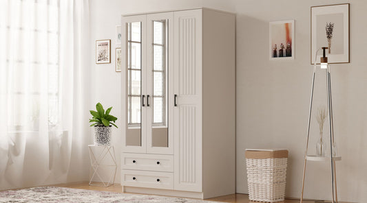 Ντουλάπα 105x184x52 εκ Ματ Λευκό 167RAB1115