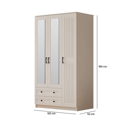 Ντουλάπα 105x184x52 εκ Ματ Λευκό 167RAB1115