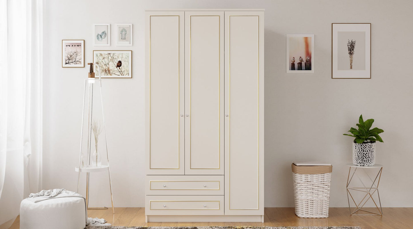 Ντουλάπα 105x210x52 εκ Ματ Λευκό 167RAB1117