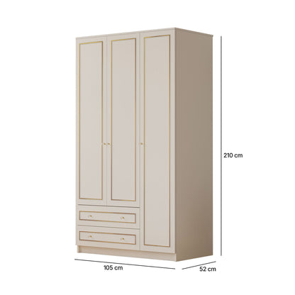 Ντουλάπα 105x210x52 εκ Ματ Λευκό 167RAB1117