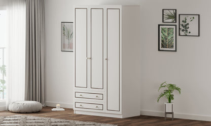 Ντουλάπα 105x180x52 εκ Ματ Λευκό 167RAB1120