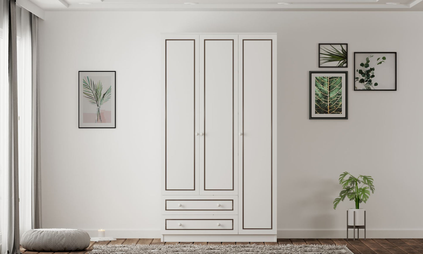 Ντουλάπα 105x180x52 εκ Ματ Λευκό 167RAB1120