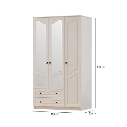 Ντουλάπα 105x210x52 εκ Ματ Λευκό 167RAB1121