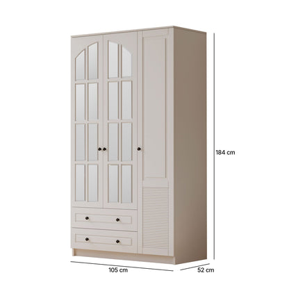 Ντουλάπα 105x184x52 εκ Ματ Λευκό 167RAB1124