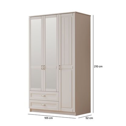 Ντουλάπα 105x210x52 εκ Ματ Λευκό 167RAB1126