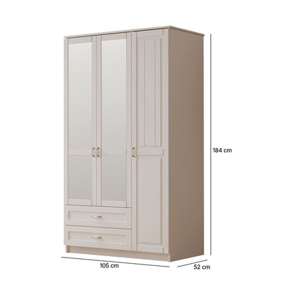 Ντουλάπα 105x184x52 εκ Ματ Λευκό 167RAB1127