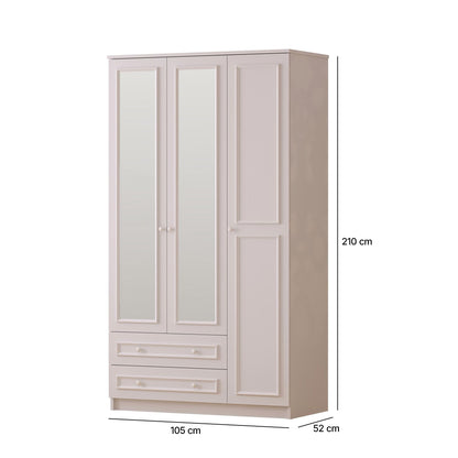 Ντουλάπα 105x210x52 εκ Ματ Λευκό 167RAB1128