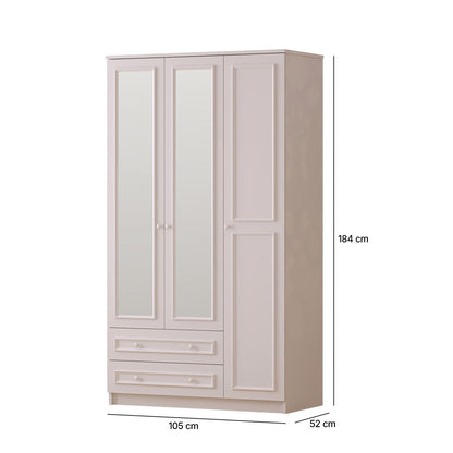 Ντουλάπα 105x182x52 εκ Ματ Λευκό 167RAB1129